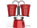 Bialetti Mini Express kotyogós kávéfőző szett, piros