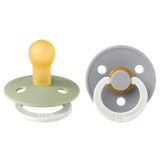 BIBS játszócumi – Colour natúr kaucsuk éjszakai 0-6 hó zsálya és delfin 2 db