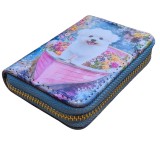 Bichon virágos csónakban mintás cipzáras kis pénztárca