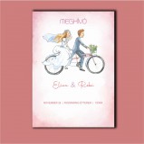 Biciklis esküvői meghívó