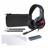 Bigben Interactive BigBen Essential Pack, Nintendo Switch, Tok, Képernyővédő, Fekete vezetékes mikrofonos fejhallgató csomag