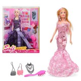 BigBuy BABA SOFI pink rózsás báli ruhában (35 X 27 CM)