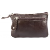 BigBuy Barna valódi bőr kulcstartó szütyőke