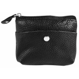 BigBuy Fekete valódi bőr kulcstartó szütyőke II.