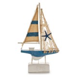 BigBuy Home Ledes Vitorlás dekoráció, Barco Fa (5,5x31,5x19 cm)