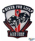 Biker for life hátfelvarró, nagyméretű