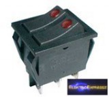 Billenő kapcsoló 2 (2pol./3pin) ON-OFF 250V/15A (piros LED)