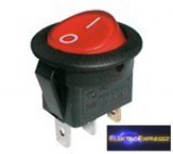 Billenő kapcsoló 2pol./3pin ON-OFF 250V/6A (kerekített) - átlátszó piros