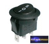 Billenő kapcsoló 3pol./3pin ON-OFF-ON 250V/6A (kerekített) - fekete