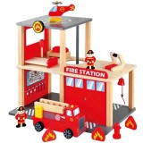 Bino Toys fa tűzoltóállomás kiegészítőkkel (84083) (84083) - Fajátékok