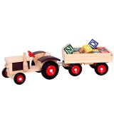 Bino Toys pótkocsis traktor ABC építőelemekkel (82077) (82077) - Fajátékok