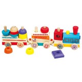Bino Toys színes fa készségfejlesztő vonat (82144) (Bino Toys 82144) - Fajátékok