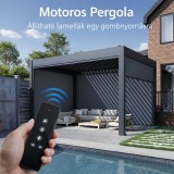 Bioklimatikus pergola, motoros, 135°-ig állítható, U Design, 3x4 m