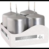BISPOL Adventi gyertya, fémes ezüst 4× 60 g (5906927470016)