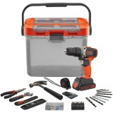 Black & Decker BLACK+DECKER BCKSB02 Akkus Ütvefúró-csavarozó + 62 darabos szerszám készlet (BCKSB02-QW)