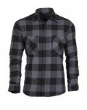BLACK/GREY FLANNEL SHIRT LIGHT - kockás ing, favágó ing, nyári, fekete, szürke, MIL-TEC