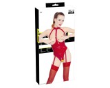 Black Level - nyitott, nyakpántos body (piros)