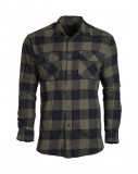 BLACK/OD FLANNEL SHIRT LIGHT - kockás ing, favágó ing, nyári, fekete, oliv barna, MIL-TEC