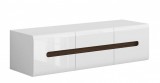 Black Red White AZTECA TRIO - RTV2D2S/4/15 - tv állvány, fehér/fehér fényes