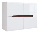 Black Red White AZTECA TRIO - SFK4D/8/11 - szekrény , fehér/fehér fényes