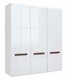 Black Red White AZTECA TRIO - SZF3D/21/18 - gardrobszekrény, fehér/fehér fényes