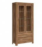 Black Red White BREND kétajtós álló vitrin - REG2W2S - stirling tölgy