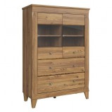 Black Red White BRW BERGEN 2 ajtós 2 fiókos vitrines komód arany sibiu fenyő