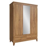 Black Red White BRW BERGEN 3 ajtós 2 fiókos ruhásszekrény arany sibiu fenyő