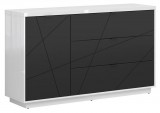 Black Red White BRW Forn 1 ajtós 3 fiókos komód - fényes fehér / matt fekete