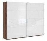 Black Red White BRW Forn tolóajtós gardróbszekrény (SZF/270) - sötét delano tölgy/fényes fehér