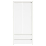 Black Red White BRW KASPIAN 2 ajtós 2 fiókos ruhásszekrény fehér/matt fehér