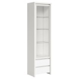 Black Red White BRW KASPIAN keskeny vitrin fehér/matt fehér