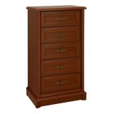 Black Red White BRW KENT - Keskeny, ötfiókos komód