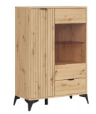 Black Red White BRW LAMEA alacsony vitrines szekrény (REG1D1W1S) - artisan tölgy