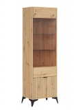 Black Red White BRW LAMEA keskeny álló vitrin (REG1D1W) - artisan tölgy