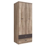 Black Red White BRW MALCOLM - Kétfiókos ruhásszekrény