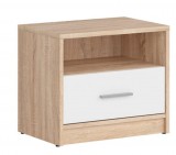 Black Red White BRW NEPO PLUS éjjeli szekrény - sonoma tölgy/fehér (KOM1S)