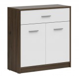 Black Red White BRW NEPO PLUS két ajtós/egy fiókos komód - nemes tölgy/fehér (KOM2D1S)