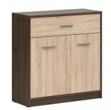 Black Red White BRW NEPO PLUS két ajtós/egy fiókos komód - nemes tölgy/sonoma (KOM2D1S)