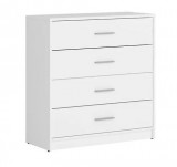 Black Red White BRW NEPO PLUS komód - fehér (KOM4S)