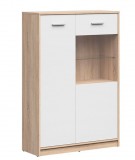 Black Red White BRW NEPO PLUS vitrines szekrény - sonoma tölgy/fehér (REG1D1W/90)