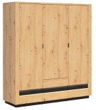 Black Red White BRW Ostia 3 ajtós 2 fiókos ruhásszekrény