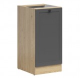 Black Red White JUNONA LINE - D1D/40/82_L - Alsószekrény elem, balos (bernstein tölgy/grafit)