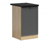 Black Red White JUNONA LINE - D1D/50/82_P - Alsószekrény elem, jobbos (bernstein tölgy/fekete-arany/grafit) munkalappal