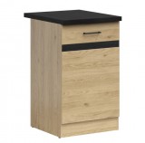 Black Red White JUNONA LINE - D1D/50/82_P - Alsószekrény elem, jobbos munkalappal (bernstein tölgy/wenge/fekete-arany)