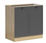 Black Red White JUNONA LINE - D2D/80/82 - Alsószekrény elem (bernstein tölgy/grafit)