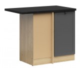 Black Red White JUNONA LINE - DNW/100/82_L - Alsó sarokelem, balos, munkalappal (bernstein tölgy/grafit/fekete-arany)