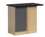 Black Red White JUNONA LINE - DNW/100/82_P - Alsó sarokelem, jobbos, munkalappal (bernstein tölgy/grafit/fekete-arany)