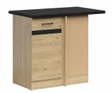 Black Red White JUNONA LINE - DNW/100/82_P - Alsó sarokelem, jobbos, munkalappal (bernstein tölgy/wenge/fekete-arany)