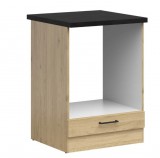 Black Red White JUNONA LINE - DPK/60/82 Alsószekrény elem beépíthető készülékekhez (bernstein tölgy/fekete-arany)